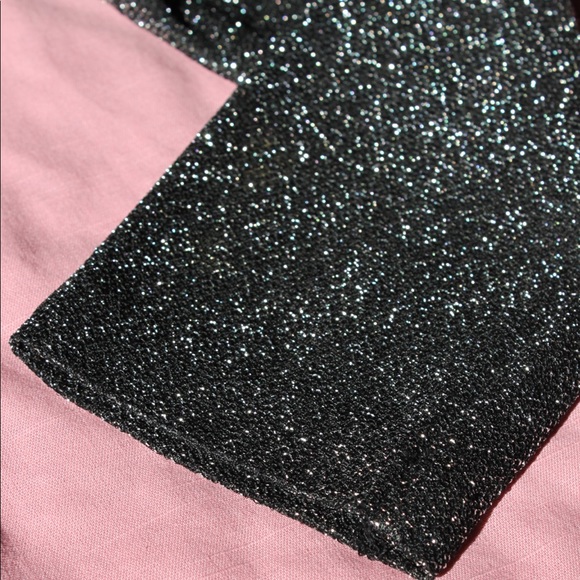 VTG 70s Black/Cream Glittery Metallic Floral Beaded Button-Up Disco Shirt - Picture 10 of 14